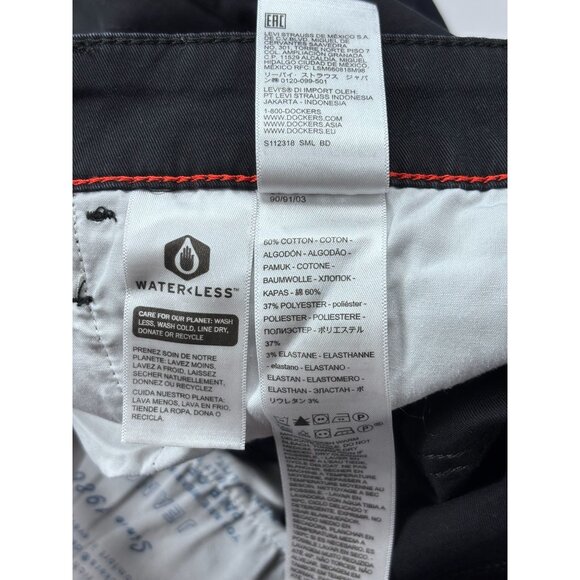 Dockers Mens Black Straight-Fit Pants W36 L29 Cotton Blend - Picture 15 of 15